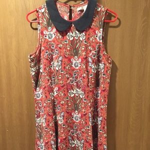 Vintage Floral Peter Pan Collar Sheath Dress